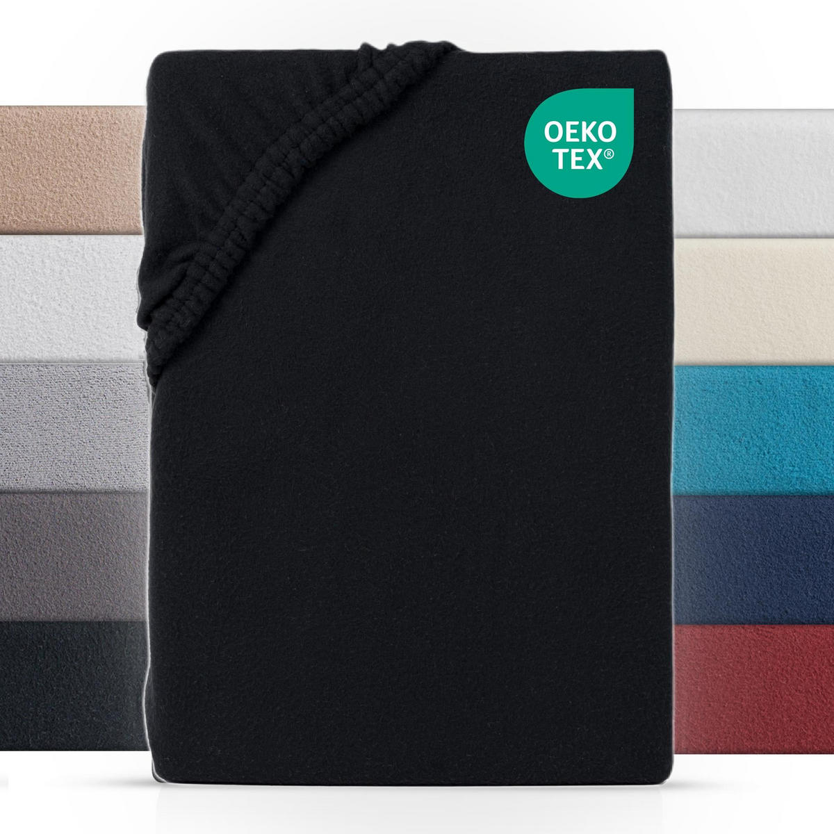 BOXSPRING-SPANNBETTLAKEN 180-200x200-220 cm, Warmes Winter Teddy Fleece Bettlaken Schwarz - Schwarz, Textil (200/220cm) - Carpe Sonno