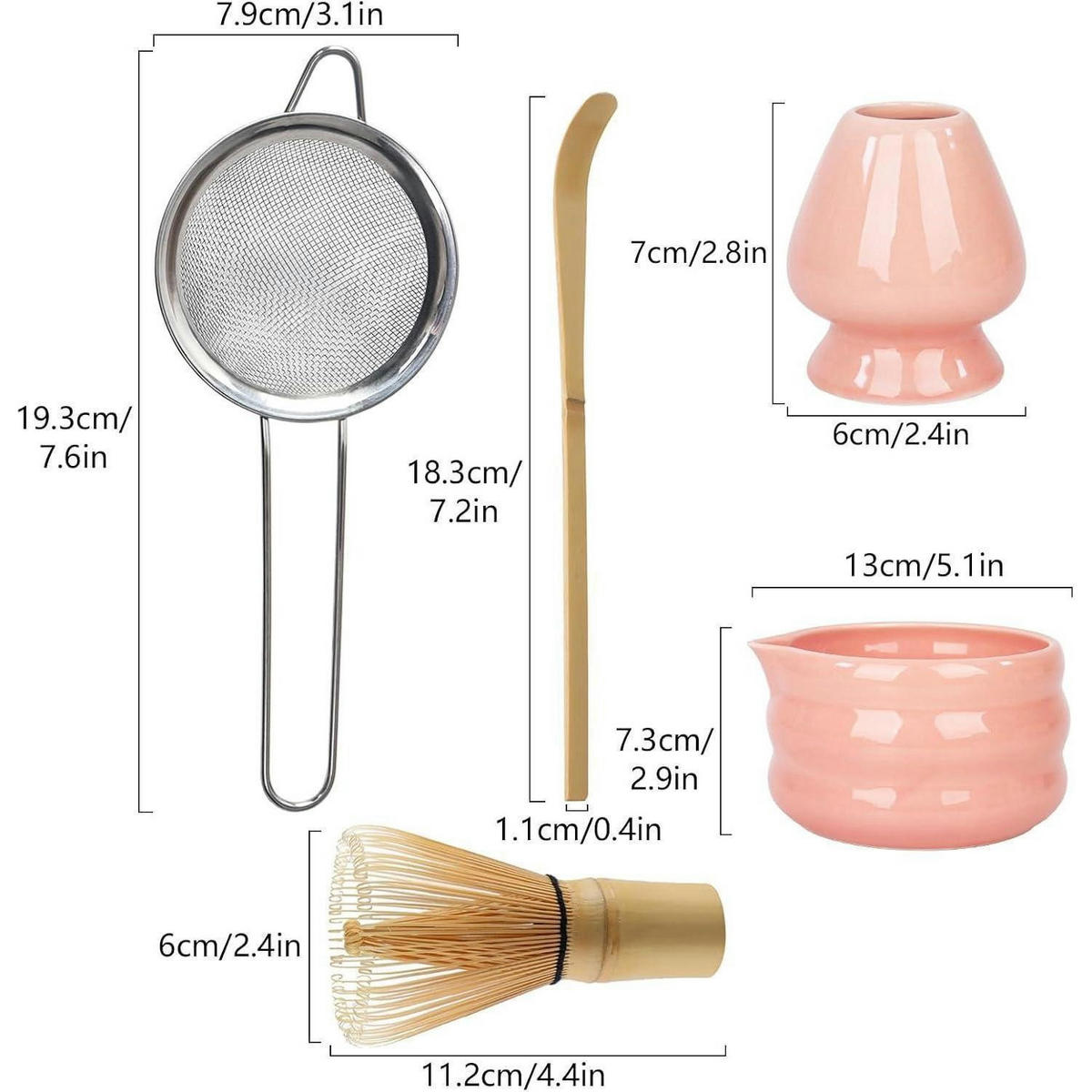 MATCHA Set 5-teilig Rosa - Rosa, Keramik (5.7/1.5/20.5cm)
