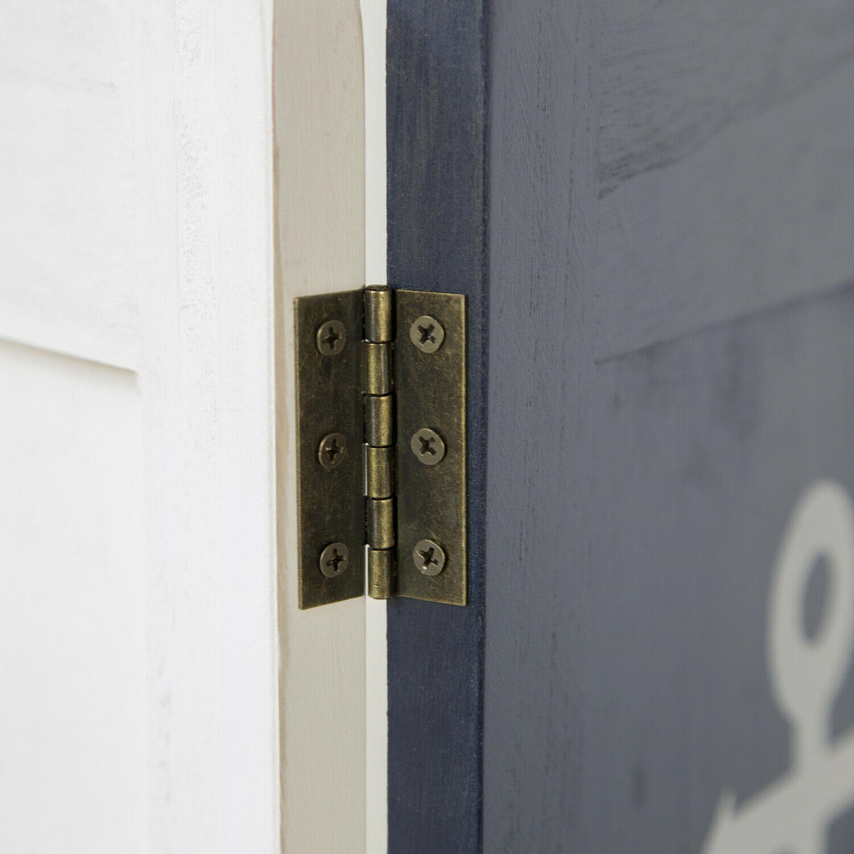 PARAVENT 3-tlg. 105/130 cm Weiß maritim - Weiß, Holz (105/130/1cm) - Homestyle4u