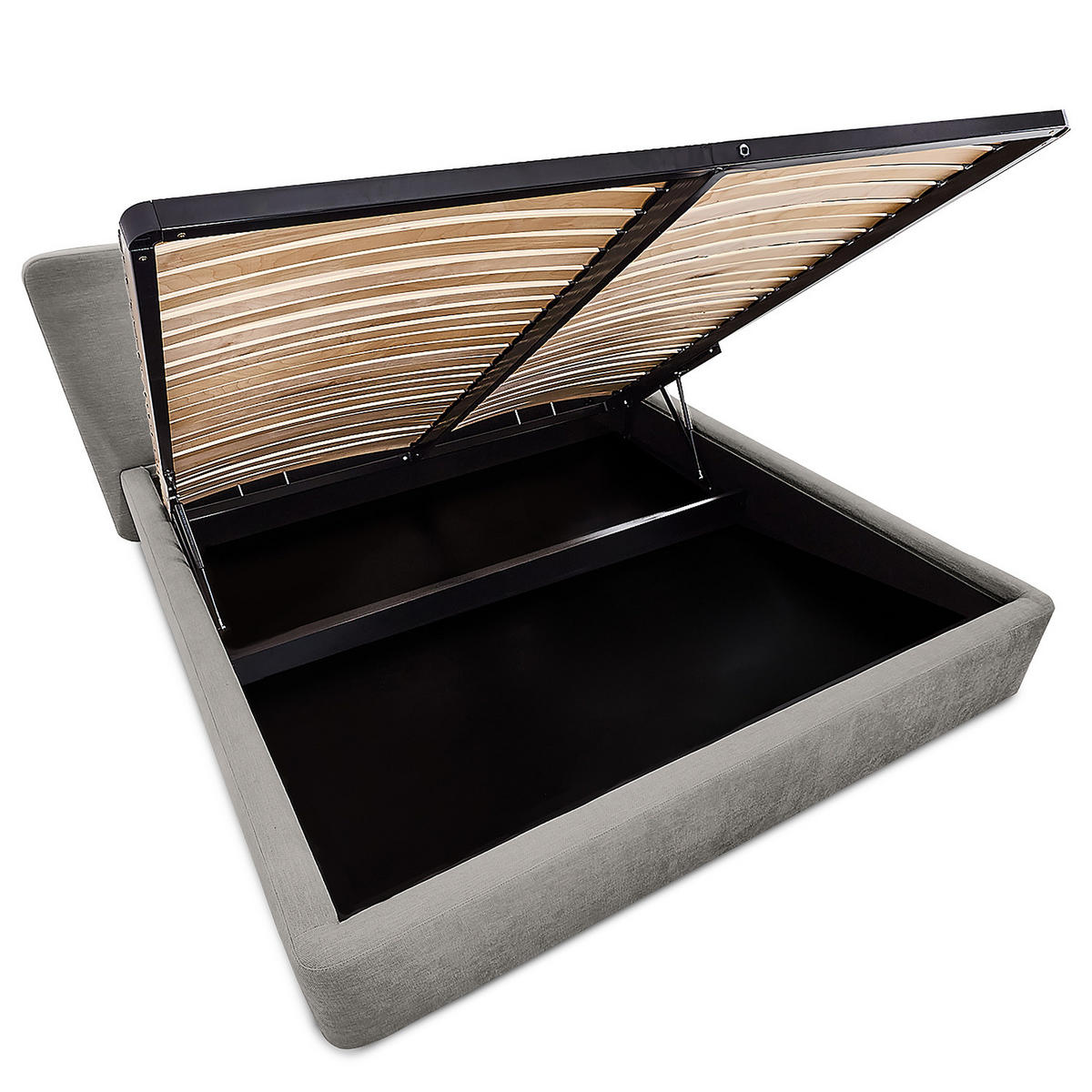 POLSTERBETT - Hellgrau, Holz/Textil (160/200cm) - home24