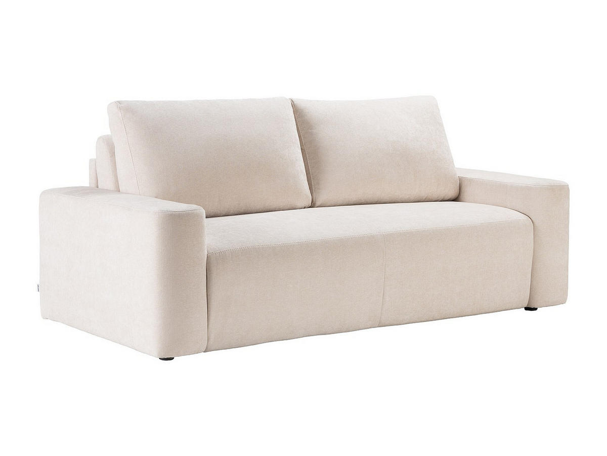 3-SITZER Schlafsofa – Strukturstoff – Beige – Liegefläche 140 cm – Matratze 13 cm – DAVISO - Beige, Textil (210/88/103cm) - Vente-Unique