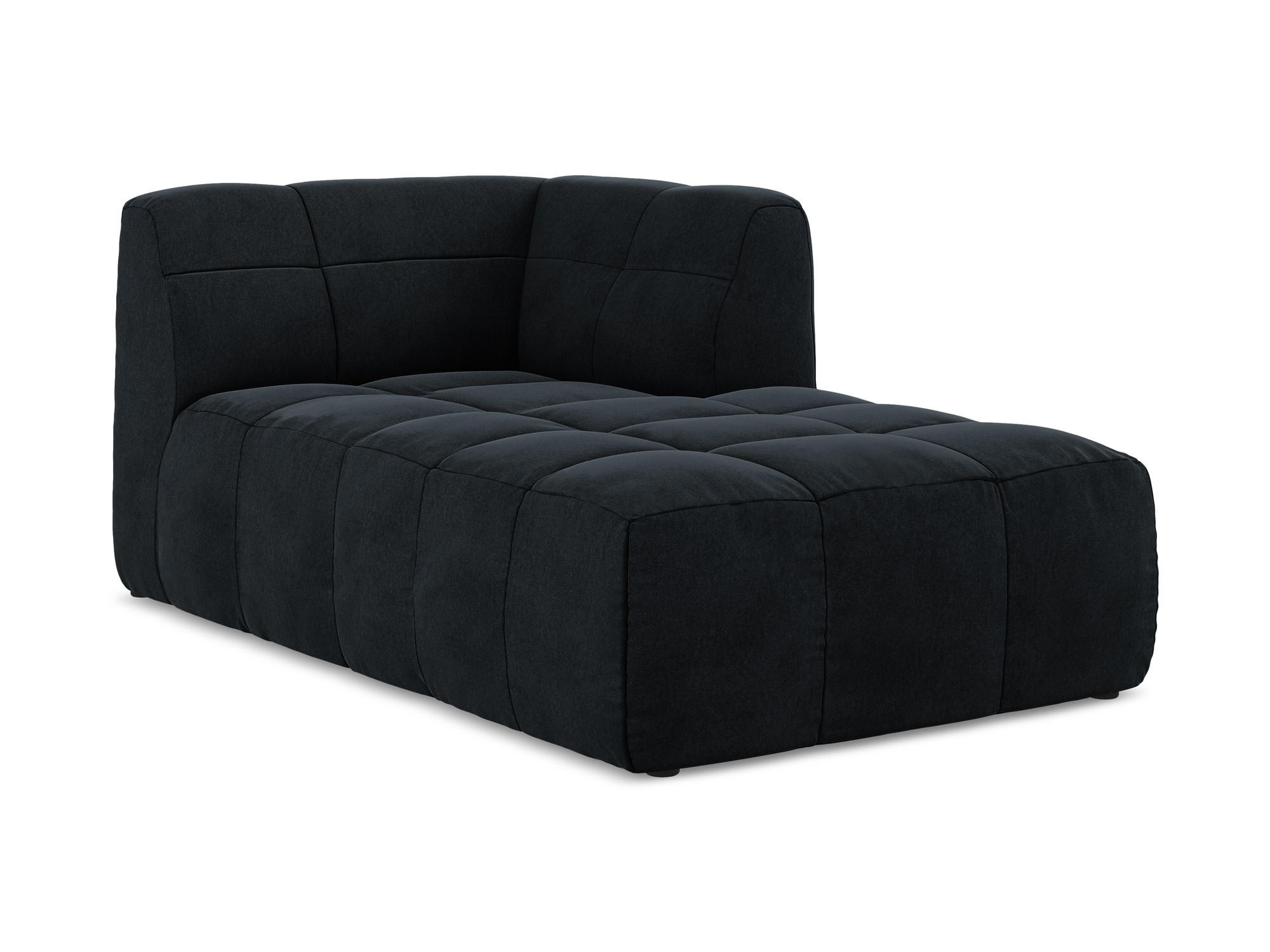 SOFAELEMENT Rechts Samt Stoff Blau - Türkis/Schwarz, Holzwerkstoff/Kunststoff (101/77/175cm) - Makamii