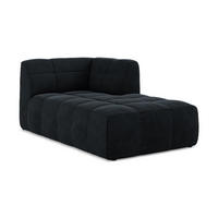 SOFAELEMENT Rechts Samt Stoff Blau - Türkis/Schwarz, Holzwerkstoff/Kunststoff (101/77/175cm) - Makamii