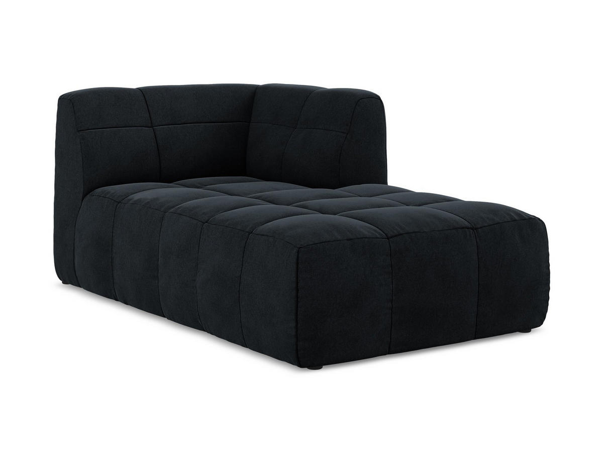 SOFAELEMENT Rechts Samt Stoff Blau - Türkis/Schwarz, Holzwerkstoff/Kunststoff (101/77/175cm) - Makamii