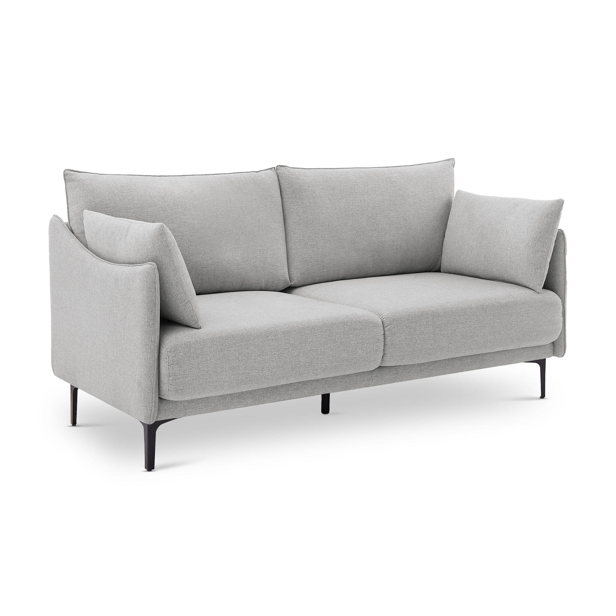 SOFA 2-Sitzer Sasha industrielles aus hellgrauem Stoff - Hellgrau/Schwarz, Holzwerkstoff/Textil (173/86/85cm) - Sicaan