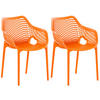 GARTENSTUHL 2er Set Kunststoff orange - Orange, Kunststoff (57/81/60cm) - CLP