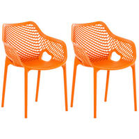 GARTENSTUHL 2er Set Kunststoff orange - Orange, Kunststoff (57/81/60cm) - CLP