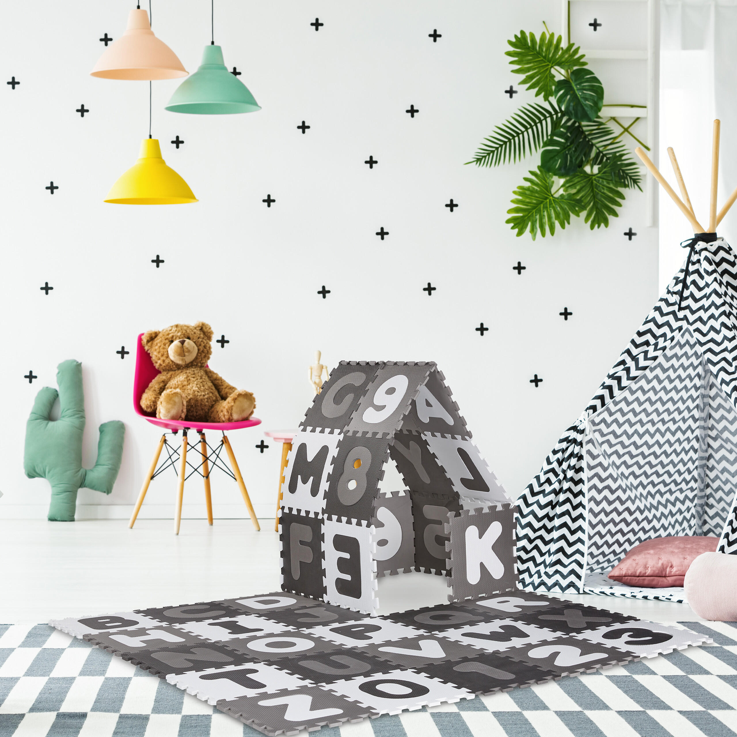 60XPUZZLEMATTE - Multicolor, Kunststoff (30/30cm) - Relaxdays