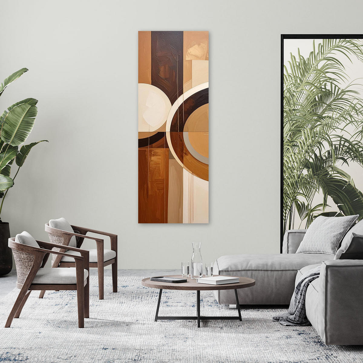 LEINWANDBILD 3D und geometrisch 50x150cm - Braun, Textil (50/150cm) - Feeby