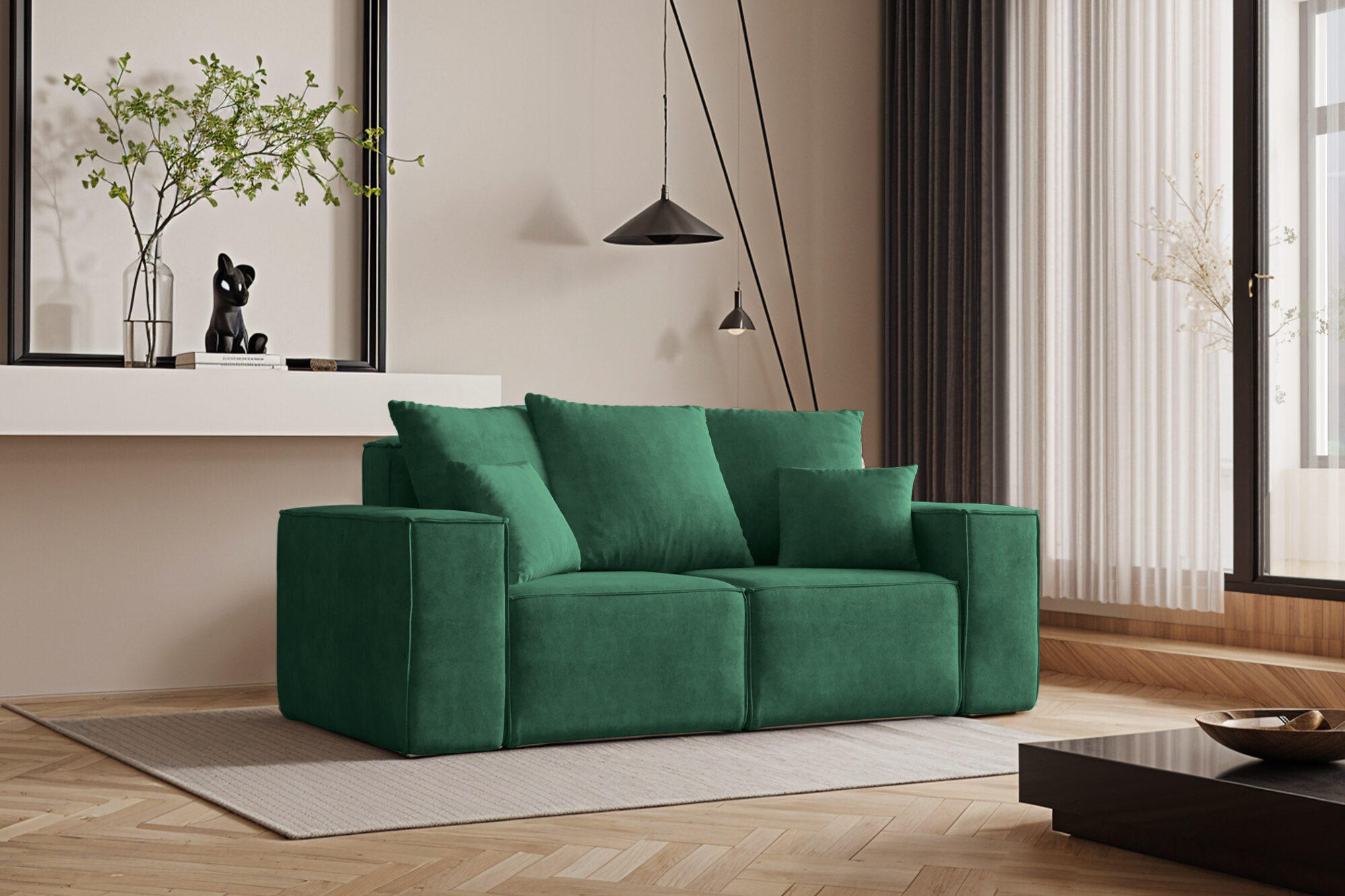 SOFA ELLA Modern Stoff Noel Grün - Jadegrün, Holz/Textil (182/78/90cm) - Kaiser Möbel