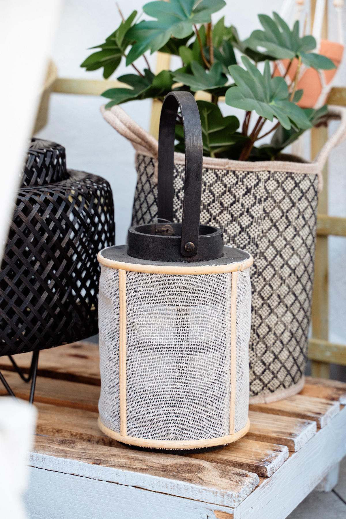 LATERNE Bambus und Metall Ø 17/22 cm - Multicolor, Naturmaterialien (17/22/17cm) - Home Styling Collection