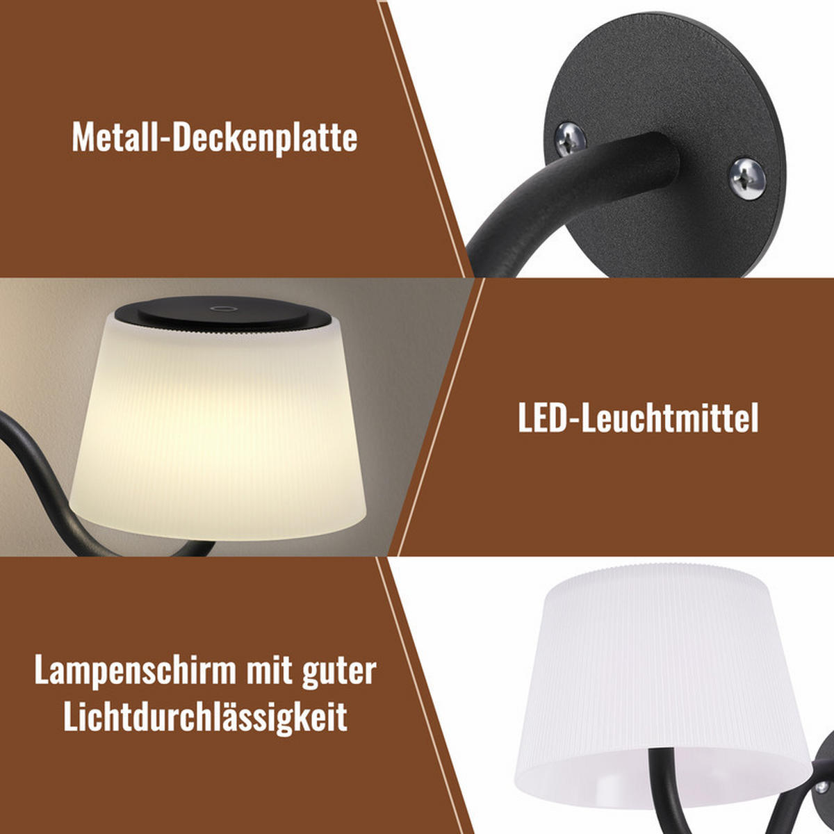 NÁSTĚNNÉ LED svítidlo Yarbro 18/13/13 cm (sada 2 ks) - černá, plast (13/13/18cm) - Nettlife
