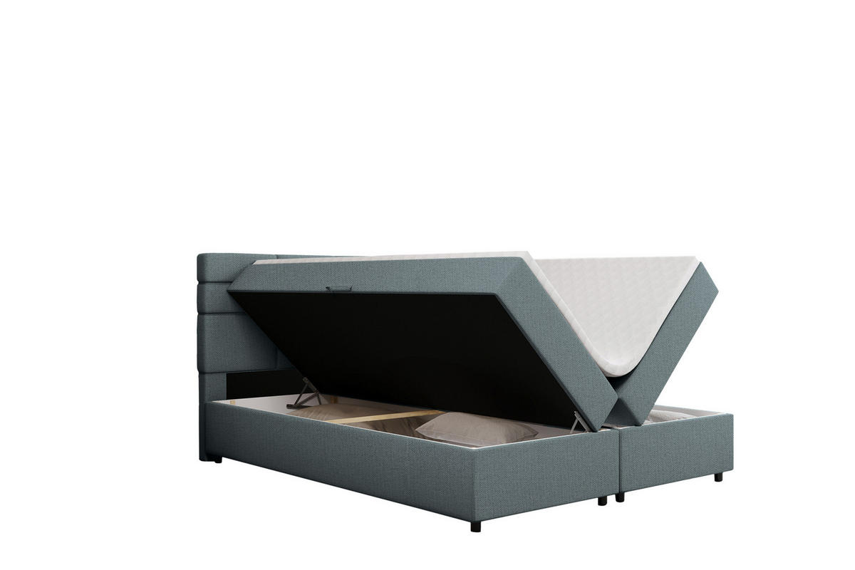 BOXBETT Reve 180 x 200 cm mit Bettkasten und Lattenrost ohne matratze - hellblau - Hellblau, Holz (180/200cm) - Panda Möbel