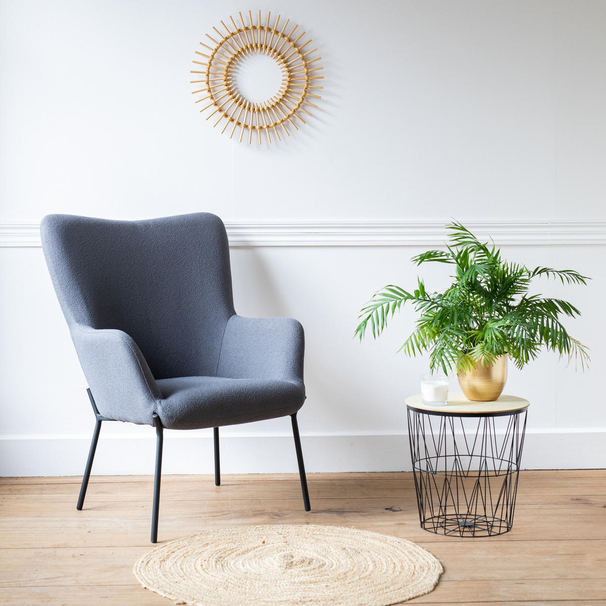 SESSEL Eira Grau - Grau, Textil (72/98/79cm) - Happy Garden