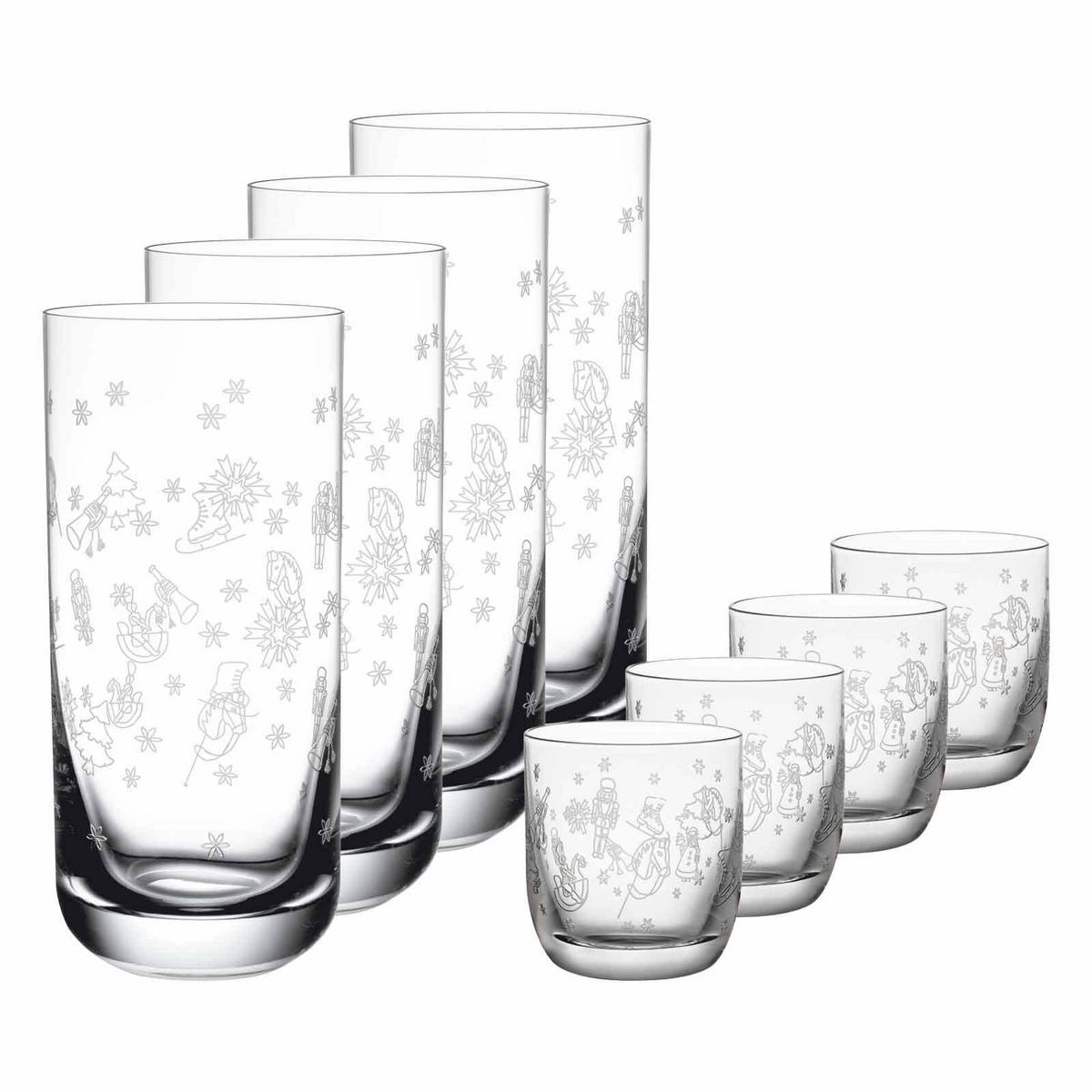 BARGLÄSER-SET Toy's Delight transparent 8er Set - Transparent, Glas - Villeroy & Boch