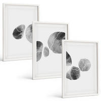 BILDER SET 3er Set - 40x60 cm Weißer Rahmen - Abstrakte Kunst, Farbspritzer - Weiß, Kunststoff (40/60cm) - TULUP