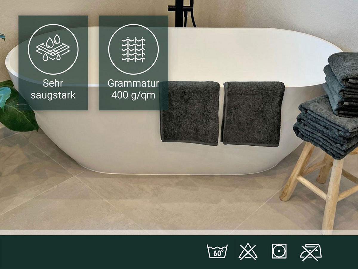 HANDTÜCHER SET, 6er-Set, 50x100 cm + 70x140 cm, 100% Baumwolle, Grau - Anthrazit, Textil (50/100cm) - Zollner