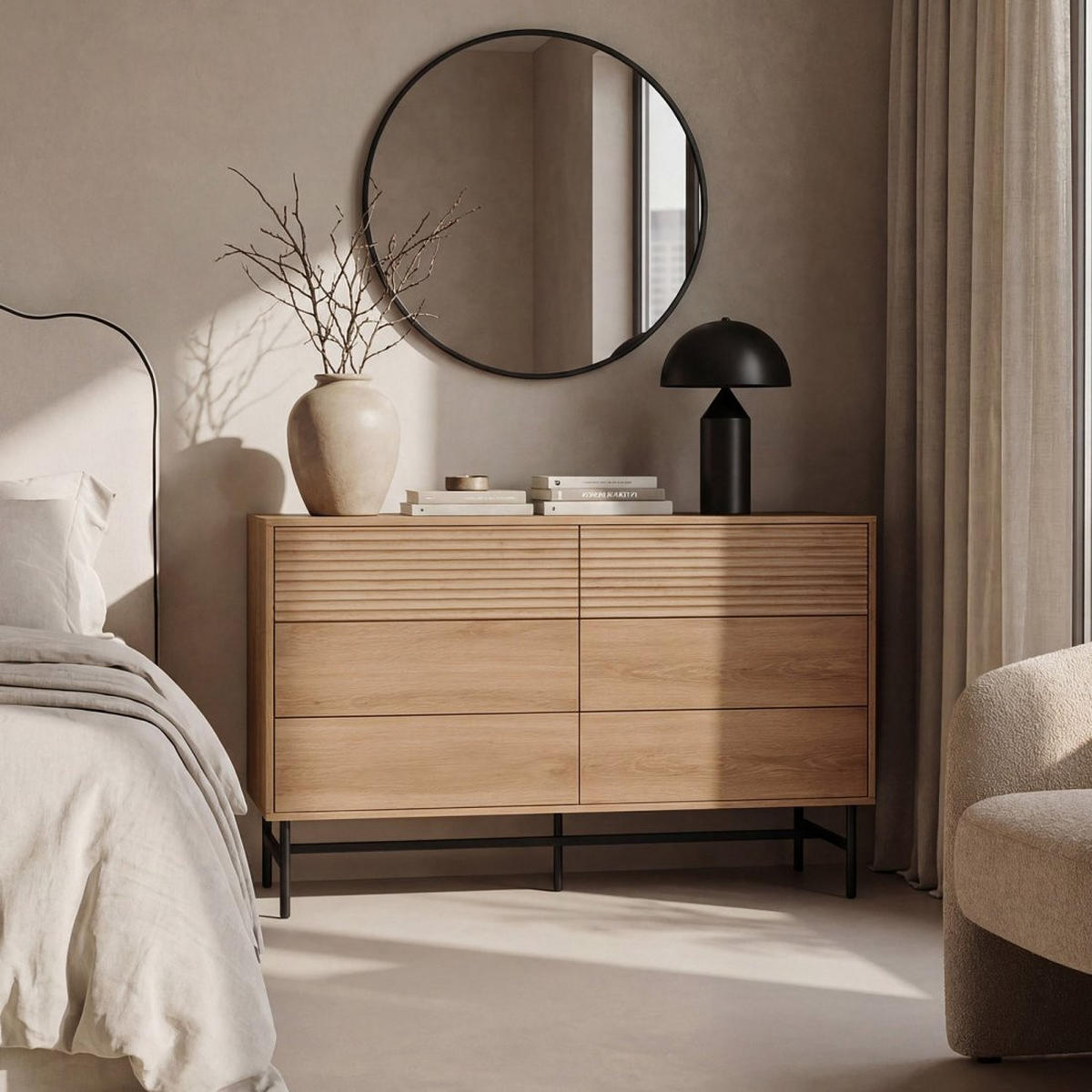 SCHUBLADENKOMMODE DOPPELTE Land Natürlich 120 cm x 78 cm - Naturfarben, Holzwerkstoff (120/78/40cm) - Klast Home