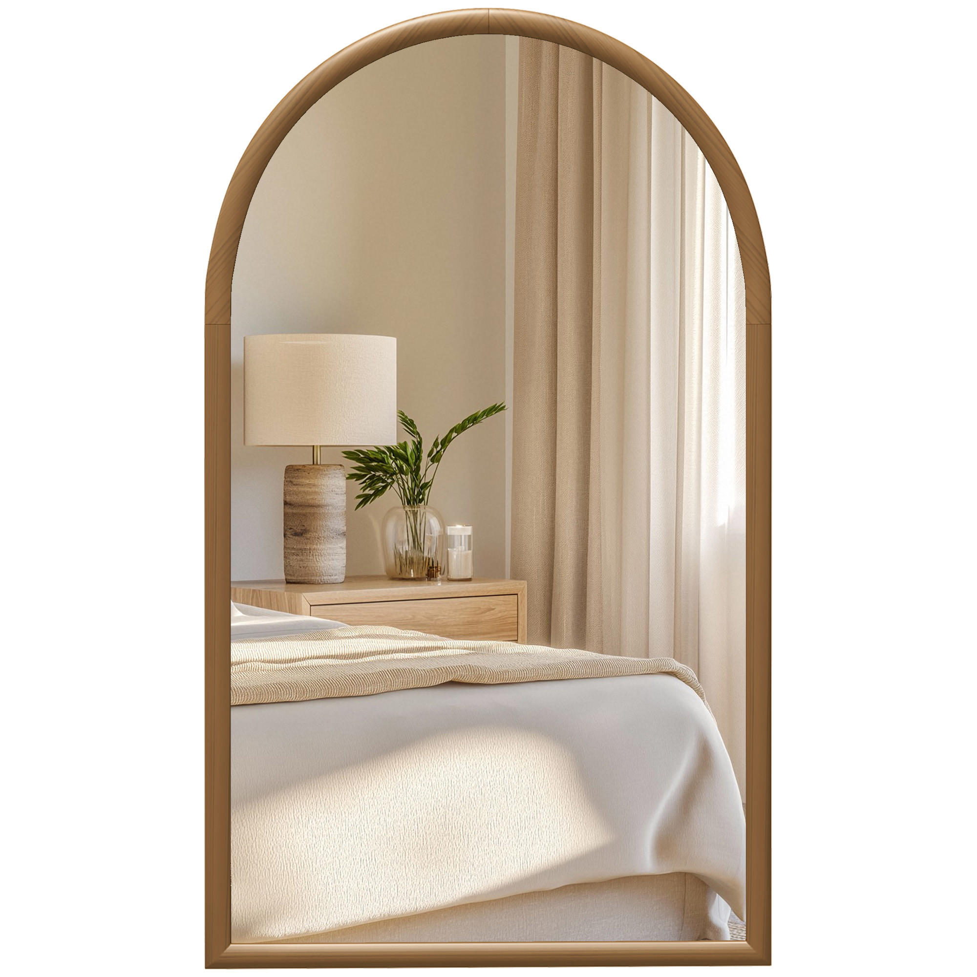 WANDSPIEGEL DE-14272 mit Holzrahmen 110x65 cm Dunkelbraun - Braun, Glas (65/110/3.5cm) - ComfortXL
