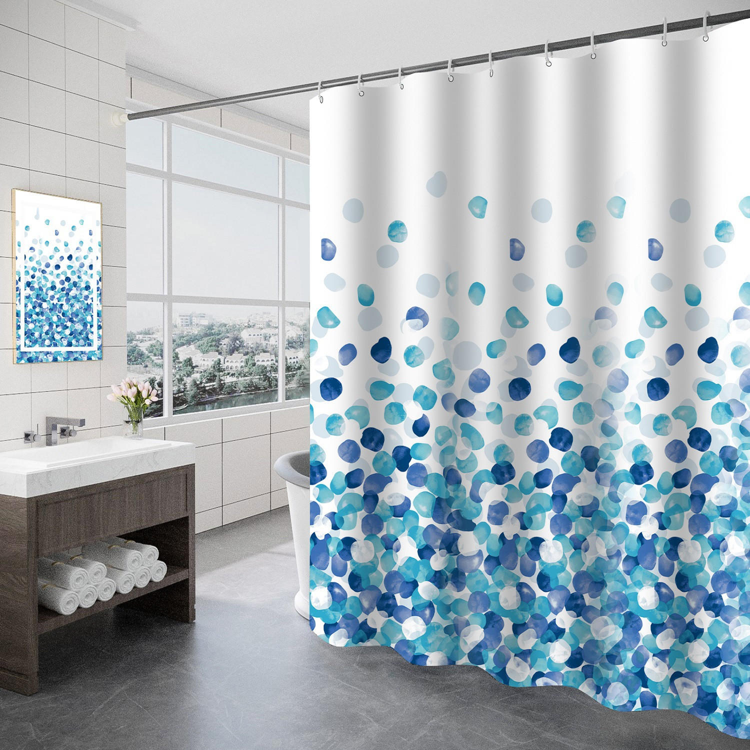 Mcboson Duschvorhang Blau 180x200 cm