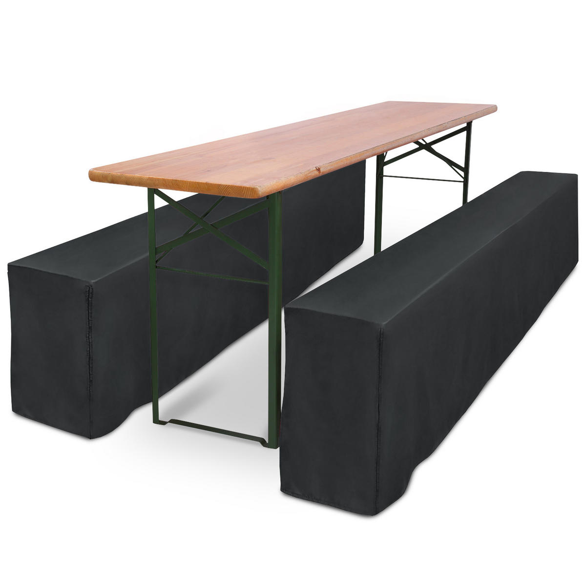 BIERTISCHHUSSE Premium L 50 cm Anthrazit 3tlg - Anthrazit, Kunststoff/Textil (50/220cm) - Beautissu 