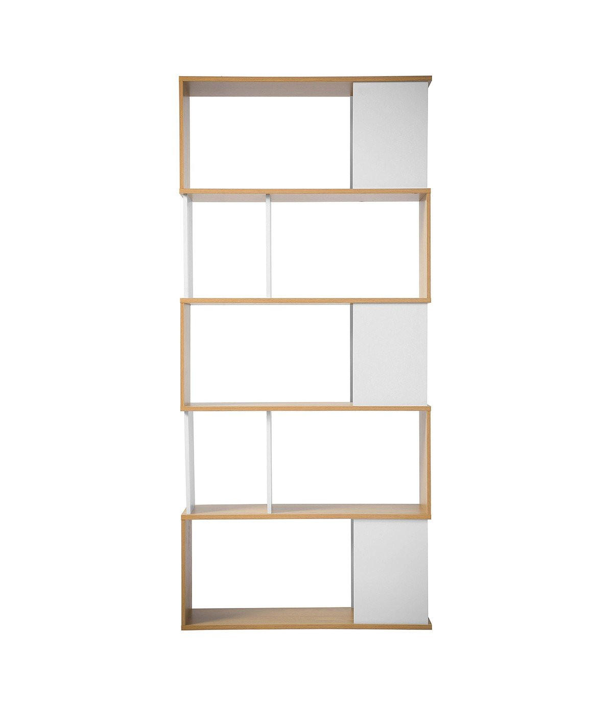 BÜCHERREGAL in Weiß- und Eichendekor - H173,5 cm - Weiß, Holzwerkstoff (29.5/173.5/80cm) - Calicosy