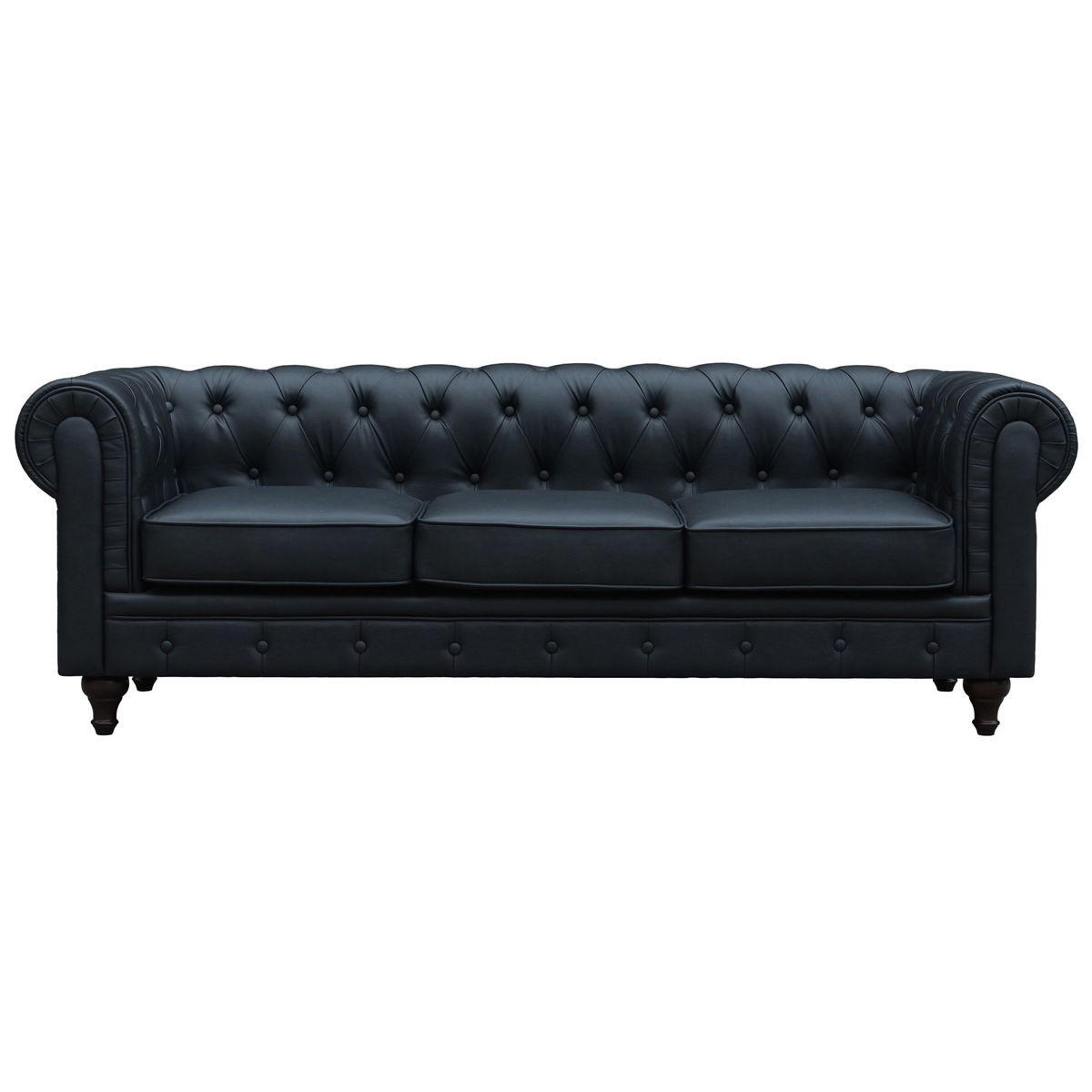 EINZELSOFA - "Aliza" - 208 x 82 x 70 cm - 3-Sitzer - Schwarz - Schwarz, Textil (82/70/208cm) - Habitat Garten