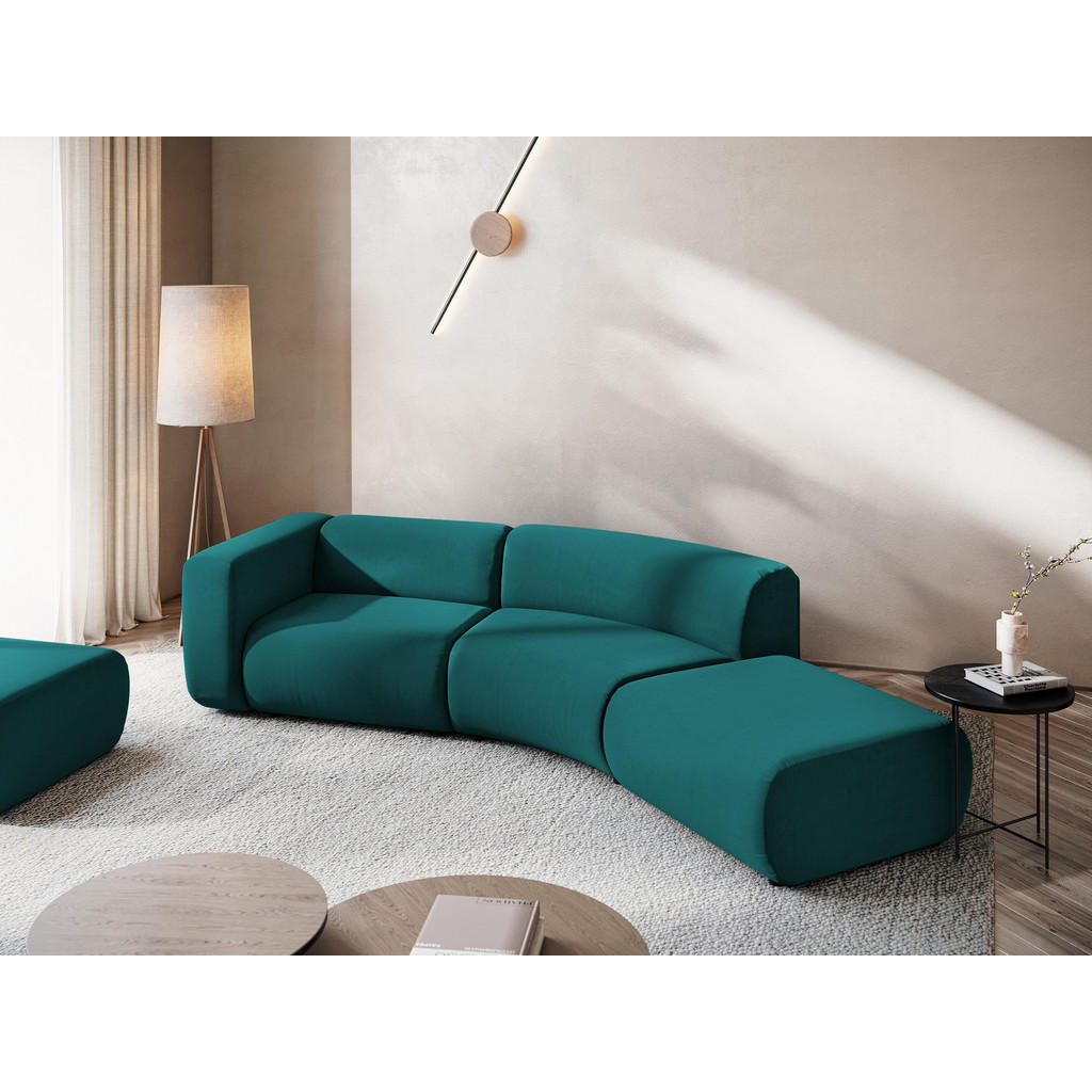 Thumbnail - Makamii 4-Sitzer-Sofa, Petrol, Textil, Füllung: Schaumstoff, 335x70x166 cm, Made in EU, Wohnzimmer, Sofas & Couches, Sof...