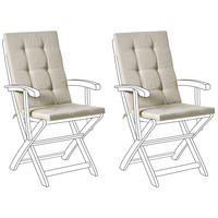 SITZAUFLAGEN 2er-Set Taupe 42/95 cm Maui Premium - Taupe, Textil (95/5/42cm) - Beliani