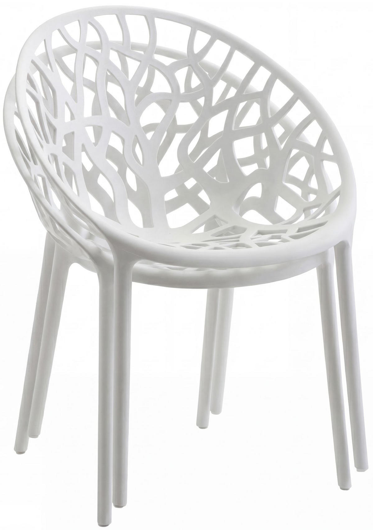 GARTENMÖBEL-SET Sofia 2 Stühle 180x180x80cm Kunststoff Weiß Balkonset - Weiß, Kunststoff - DELUKE