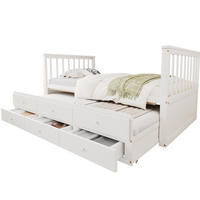 TAGESBETT 90/200 cm mit Ausziehbett, 3 Schubladen und rahmen, Weiß - Weiß, Holzwerkstoff (90/200cm) - Redom