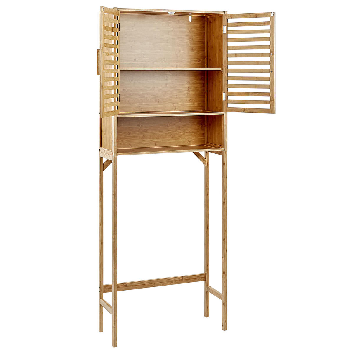 WASCHMASCHINEN-ÜBERBAUSCHRANK Heller Holzfarbton Okarche - Hellbraun, Holz (63/167/95cm) - Beliani