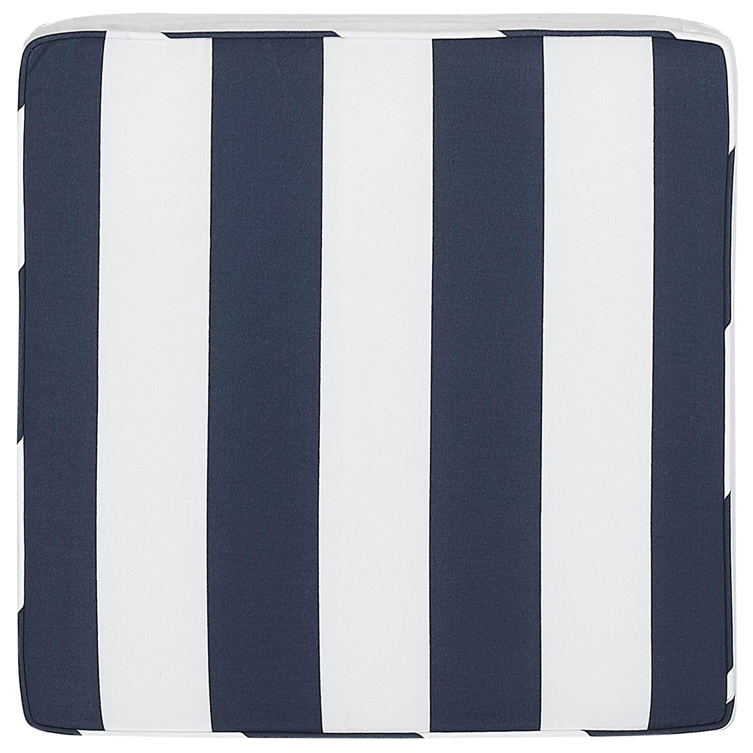 Gartenstuhlkissen Marineblau 46/46 cm Sassari - Blau/Weiß, Textil (46/5/46cm) - Beliani