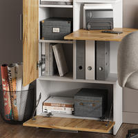 SCHREIBTISCH Tomy Weiß/Goldkraft Eiche 150 x 59 cm - Honigeiche/Weiß, Holzwerkstoff (59/150/120cm) - Vicco