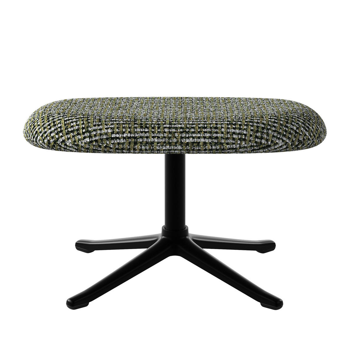 POLSTERHOCKER - Schwarz/Grün, Textil/Metall (53/37/46cm) - home24