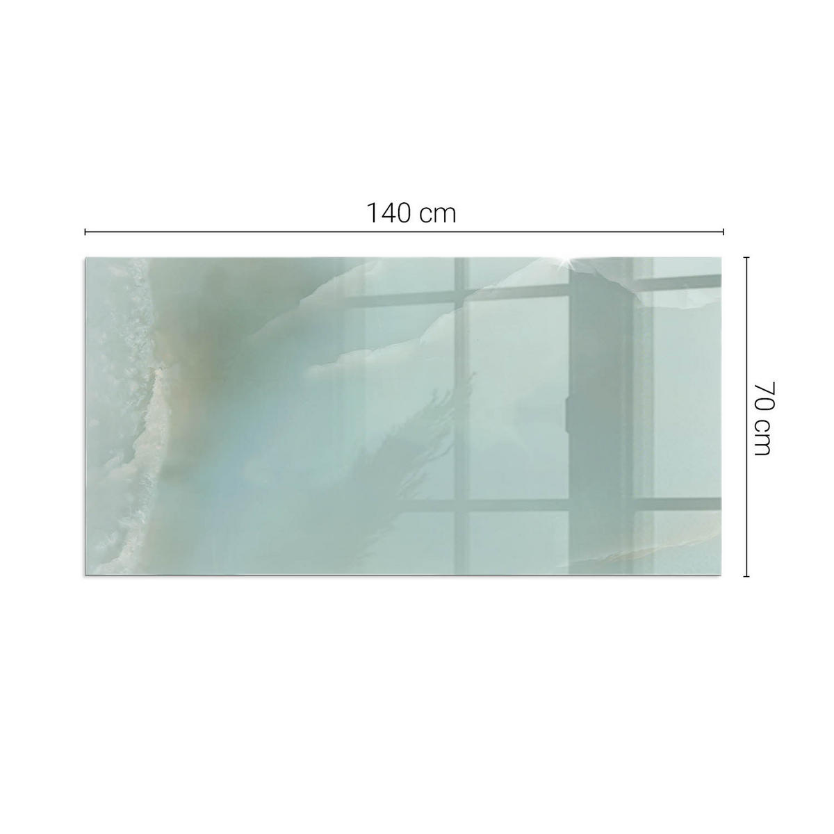 GLASPLATTE für Kamin 140x70 cm - Türkis, Glas (140/70/0.4cm) - TULUP