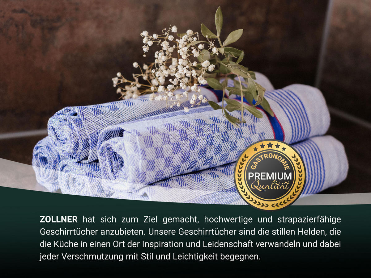 GESCHIRRTÜCHER, 10er-Set, 45x90 cm, 100% Baumwolle, Blau - Blau, Textil (45/90cm) - Zollner
