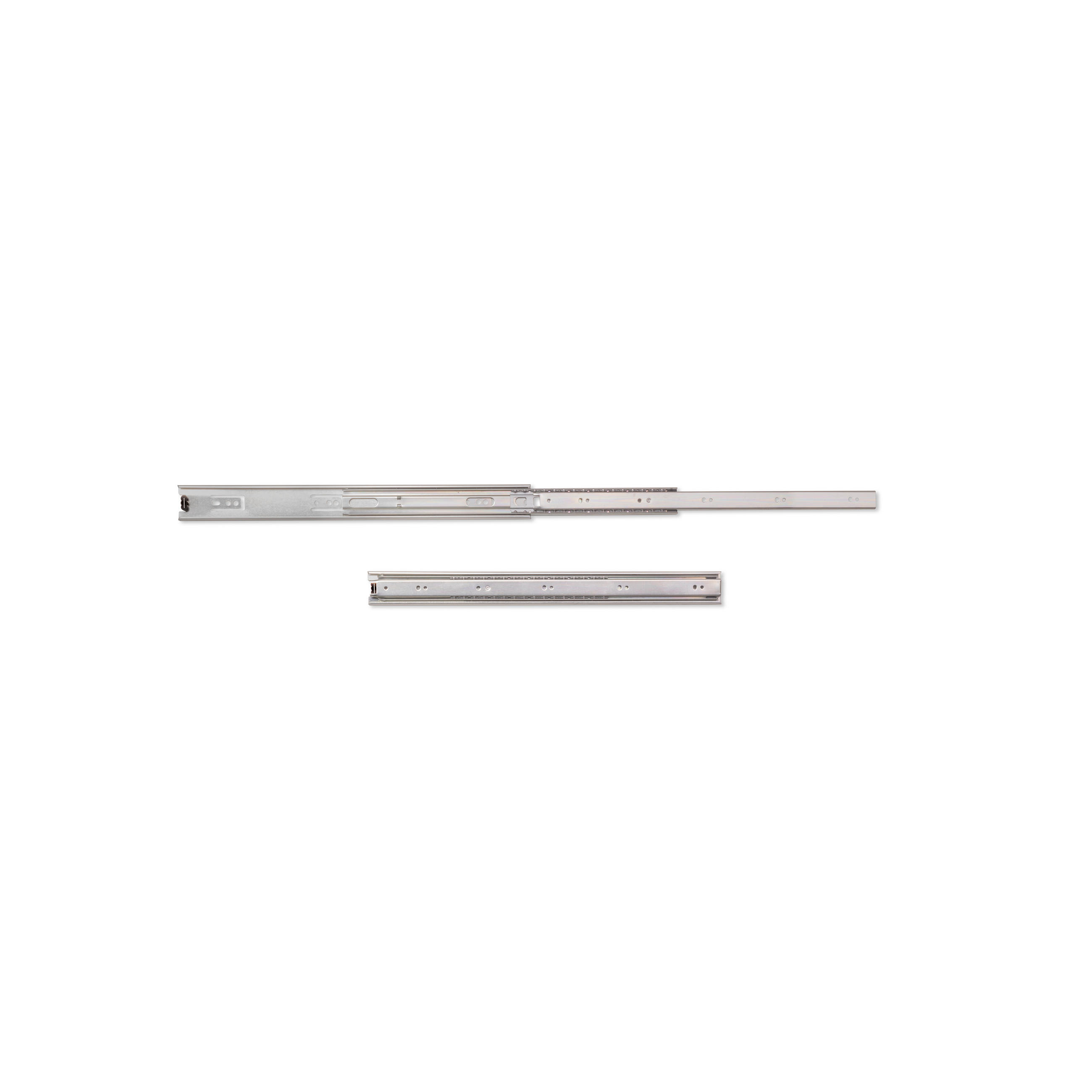 KORPUSSCHIENEEN Kugelgelagerter für Schubladen mit Vollauszug, Höhe 45mm, Länge 450mm, Stahl, Verzinkt - Zinkfarben, Metall (1.27/5/45cm) - EMUCA