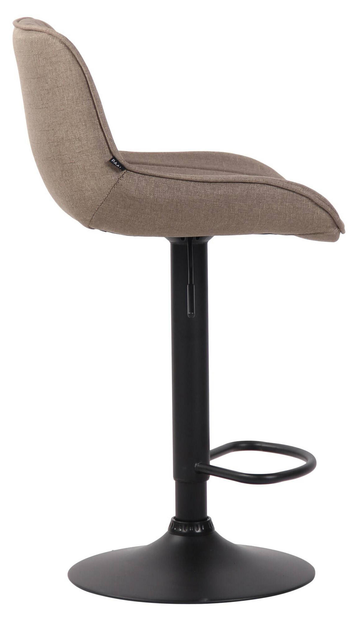 BARHOCKER 2er Set Lentos Stoff schwarz taupe - Taupe/Schwarz, Textil/Metall (50/108/50cm) - TPFLiving