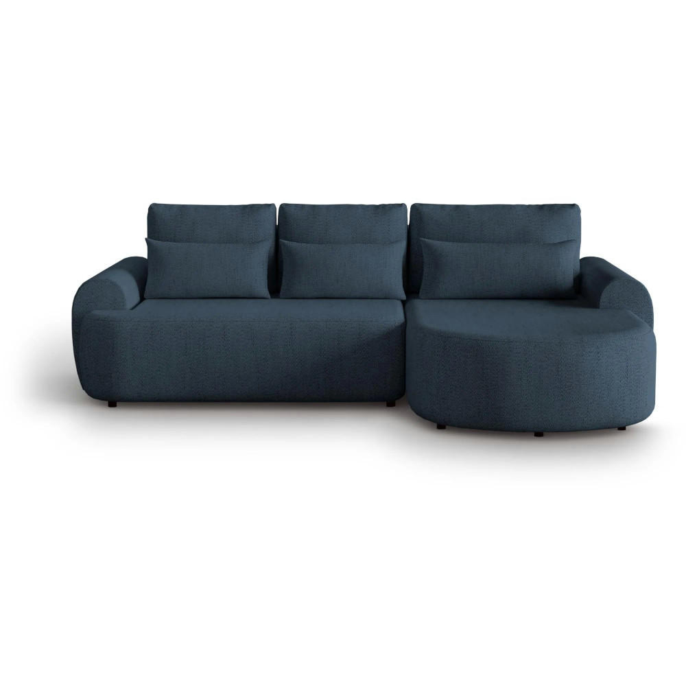 ECKSCHLAFSOFA Olivio L Dunkelblau - Schwarz/Dunkelblau, Kunststoff/Textil (266/170cm) - Beautysofa