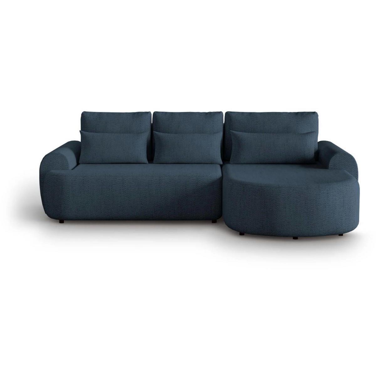 ECKSCHLAFSOFA Olivio L Dunkelblau - Schwarz/Dunkelblau, Kunststoff/Textil (266/170cm) - Beautysofa