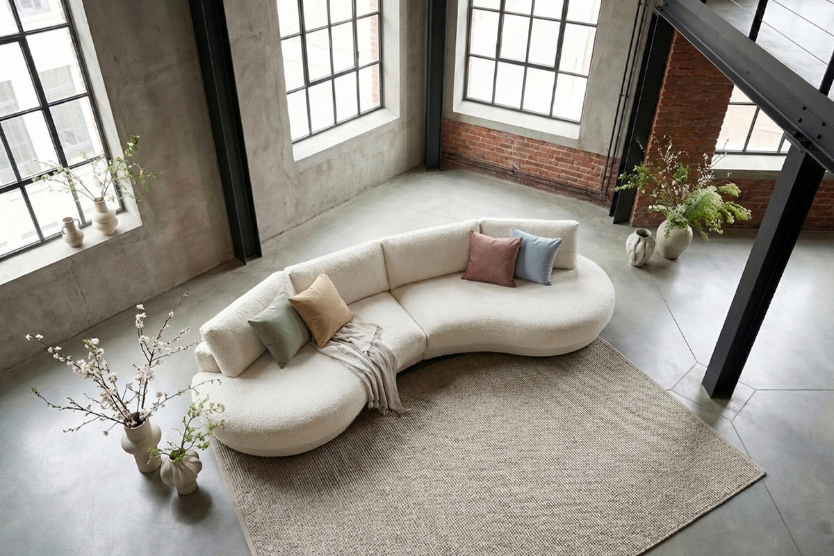 BIG SOFA PADANA Weiß Flachgewebe - Schwarz/Weiß, Kunststoff/Textil (410/86/166cm) - KAWOLA