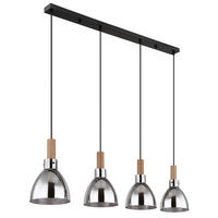 HÄNGELEUCHTE Mattea Metall Schwarz - Schwarz, Glas (105/16/120cm) - Globo Lighting