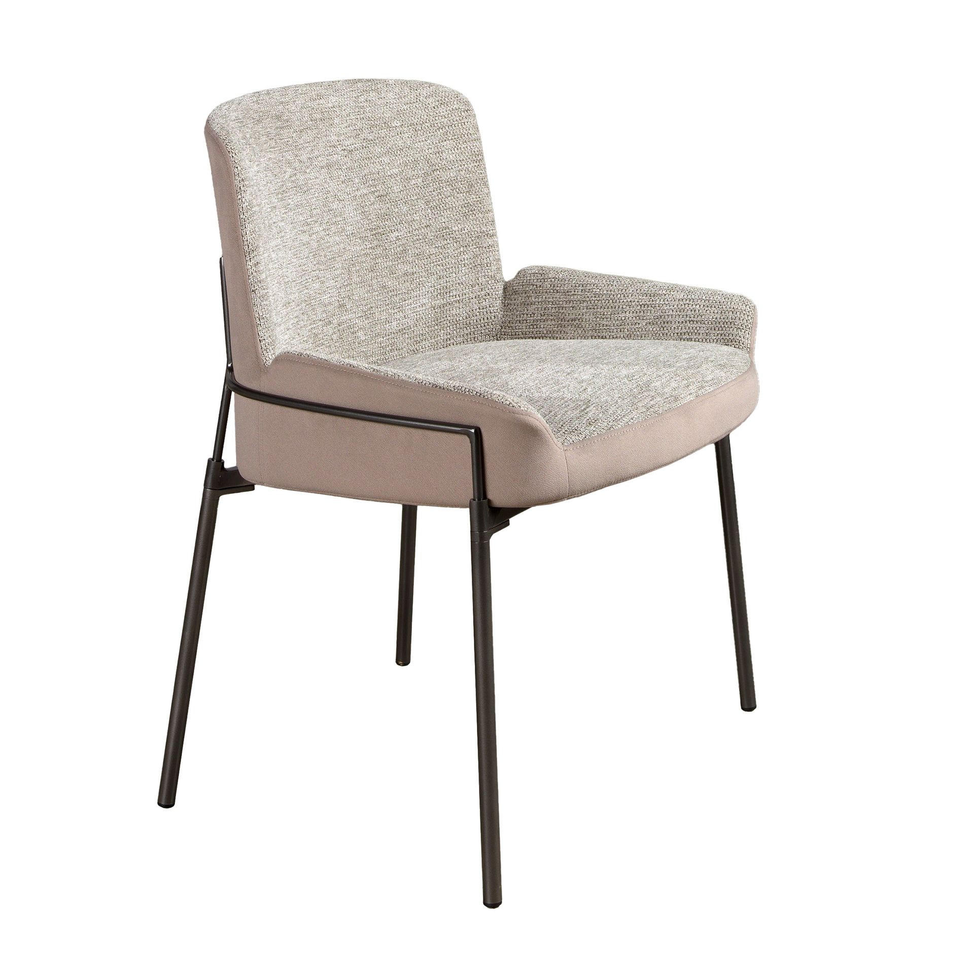 STUHL asymmetrisch Grau Stahl 58/54/76 cm - Graubraun, Textil/Metall (58/76/54cm) - ANGEL CERDA