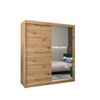 SCHWEBETÜRENSCHRANK 200/180/62 2-türig - Silberfarben/Eiche Artisan, Holz/Kunststoff (180/200/62cm) - Abiks Möbel