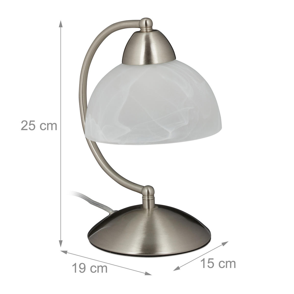 TISCHLAMPE - Multicolor, Glas/Kunststoff (19/15/25cm) - Relaxdays