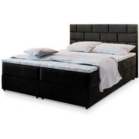 POSTEL BOXSPRING KERLO 160x200 cm, s matrací a úložným prostorem, černá - černá, kompozitní dřevo/textil (160/200cm) - MASSENO