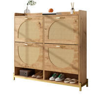 SCHUHSCHRANK aus MDF 108,5x24x100cm in Naturfarben mit Ablage - Naturfarben, Holzwerkstoff (108.5/100/24cm) - Modfu