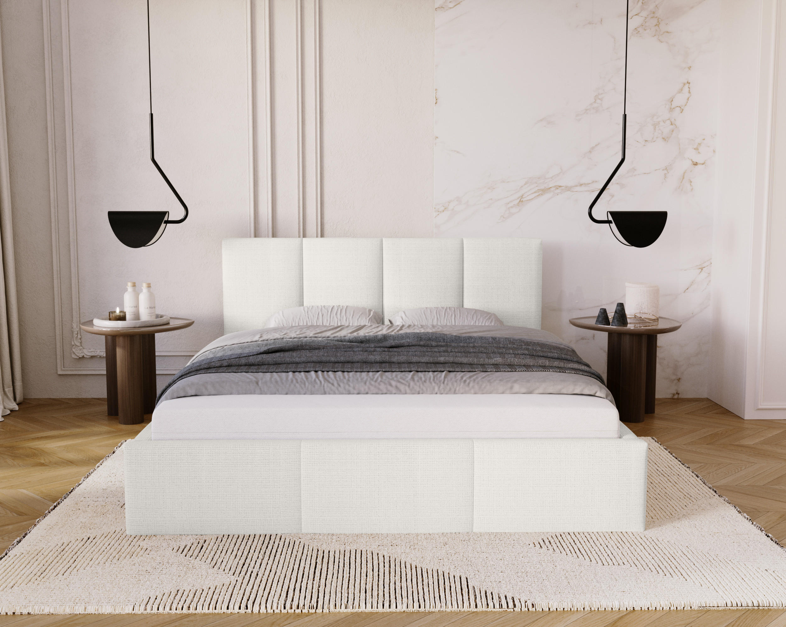 POLSTERBETT Celano Slim 120x200 cm, Weiß - Weiß, Textil (120/200cm) - Fedve