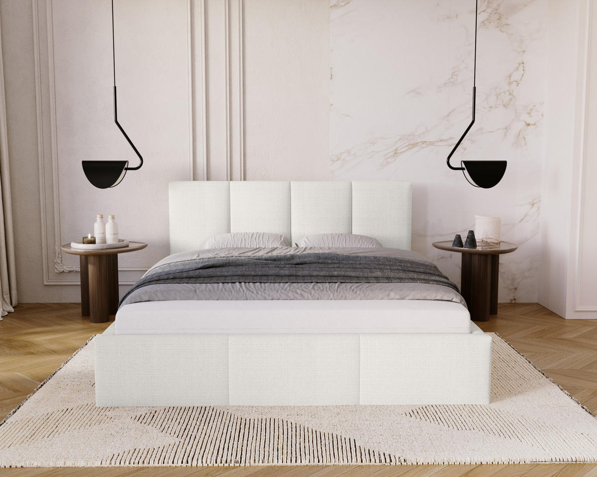 POLSTERBETT Celano Slim 120x200 cm, Weiß - Weiß, Textil (120/200cm) - Fedve